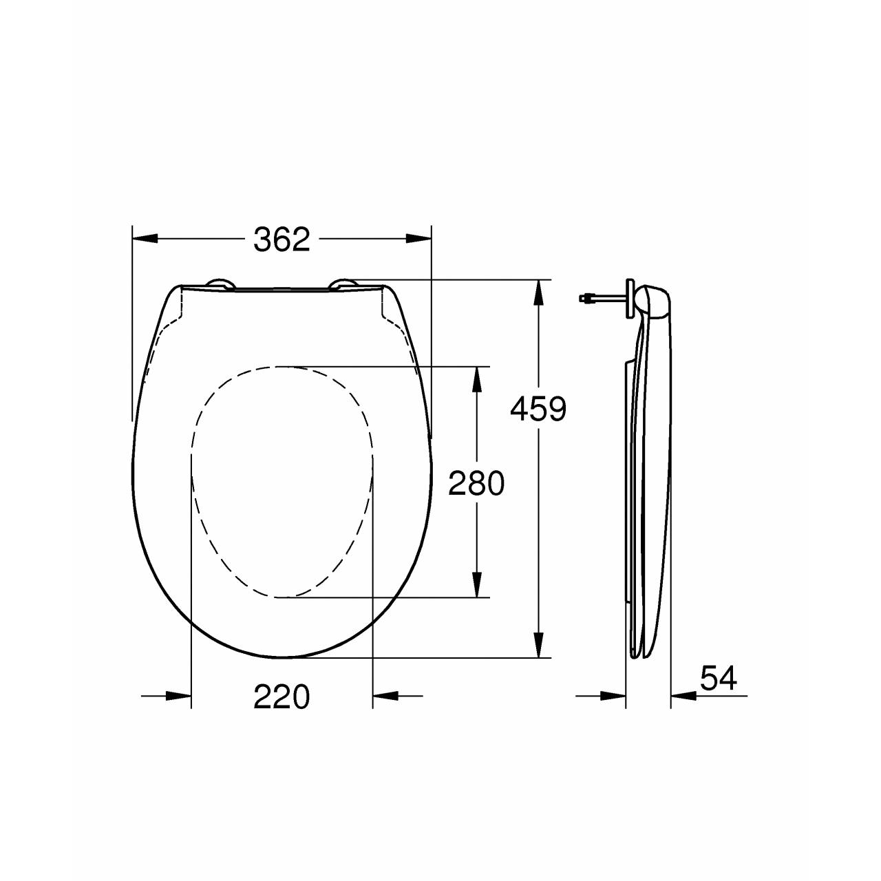 Сиденье для унитаза GROHE Bau Ceramic (с микролифтом), альпин-белый (39493000)