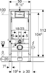 Инсталляция GEBERIT 458.163.21.1  для подвесного унитаза+кнопка+крепление к стене от ГК Аванта Архангельск