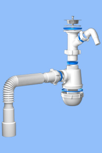 Сифон для мойки А2015 1 1/2х40  с гибкой трубой 40х40/50 с отв.д/стир. маш. Ани Пласт  от ГК Аванта Архангельск
